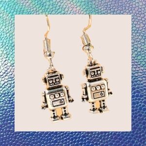 Vintage Style Robot Earrings